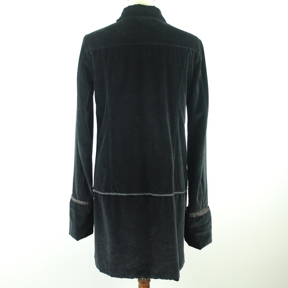 Helmut Lang Vintage Runway 1997 Velvet Button Up Satin Trim Coat Jacket 42 US M - Picture 5 of 8
